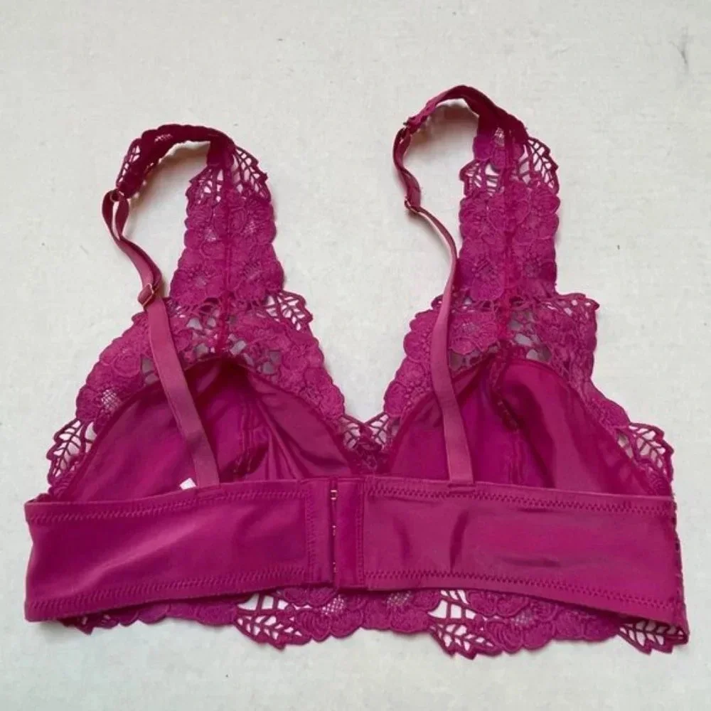Anthropologie‎ Lace Bra Womens Small Pink Wireless Bralette Feminine